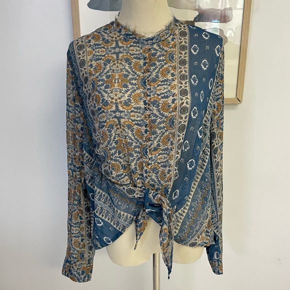 Vici Tops - Vici Blue Printed Blouse